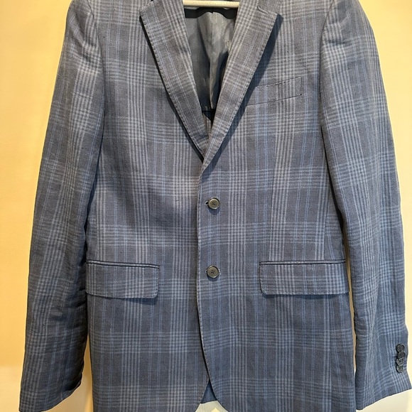 Men's Blue Plaid Blazer - Picture 1 of 7